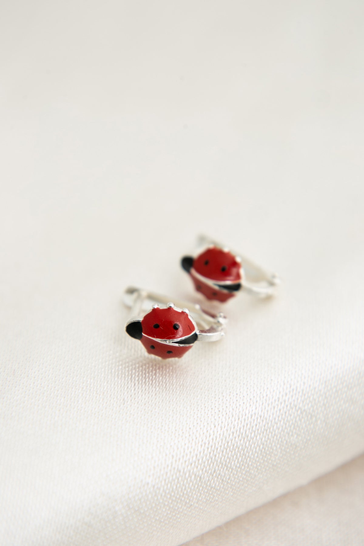 Boucles d'oreilles coccinelle en argent sterling 925 pour femmes , vente en gros