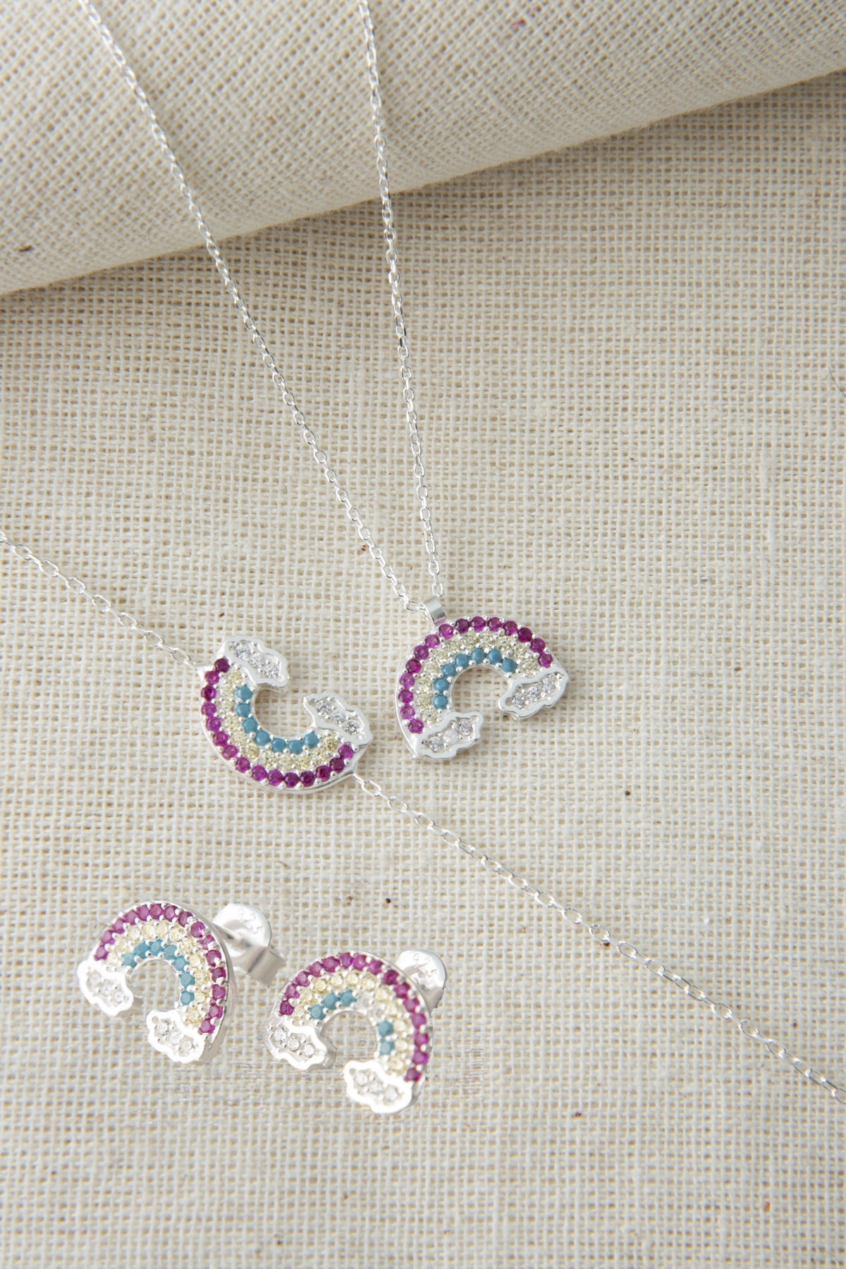 Wholesale Women's Rainbow Model 925 Sterling Silver Set
