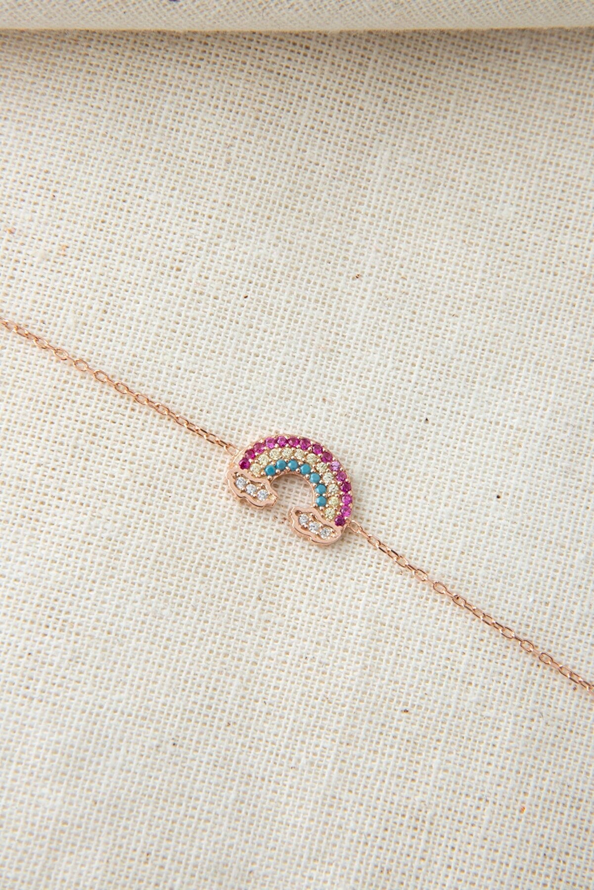 Bracelet en argent sterling 925 modèle arc-en-ciel pour femmes, vente en gros