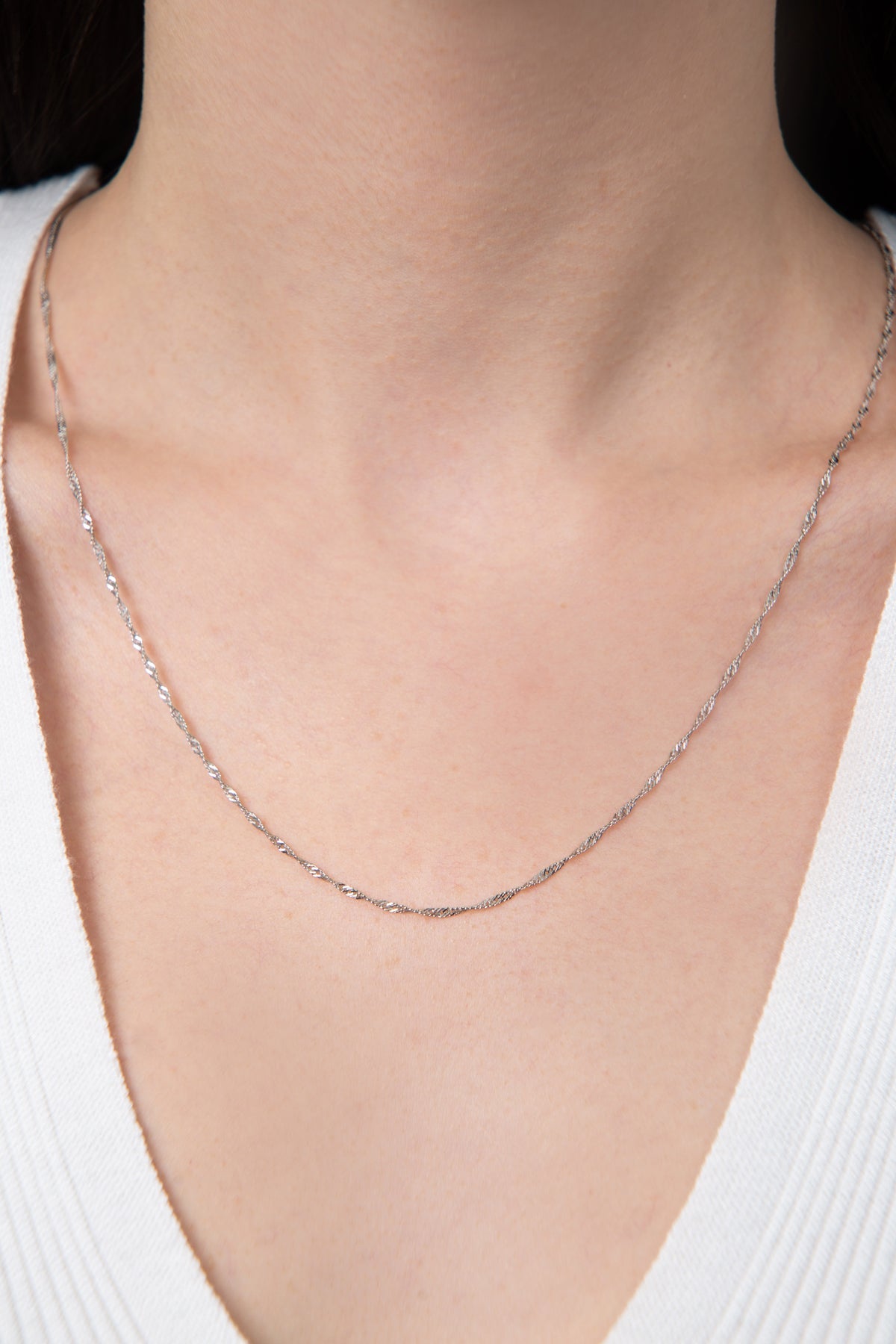 Collier en argent sterling 925 pour femmes, modèle Singapour, 60 Cm, vente en gros