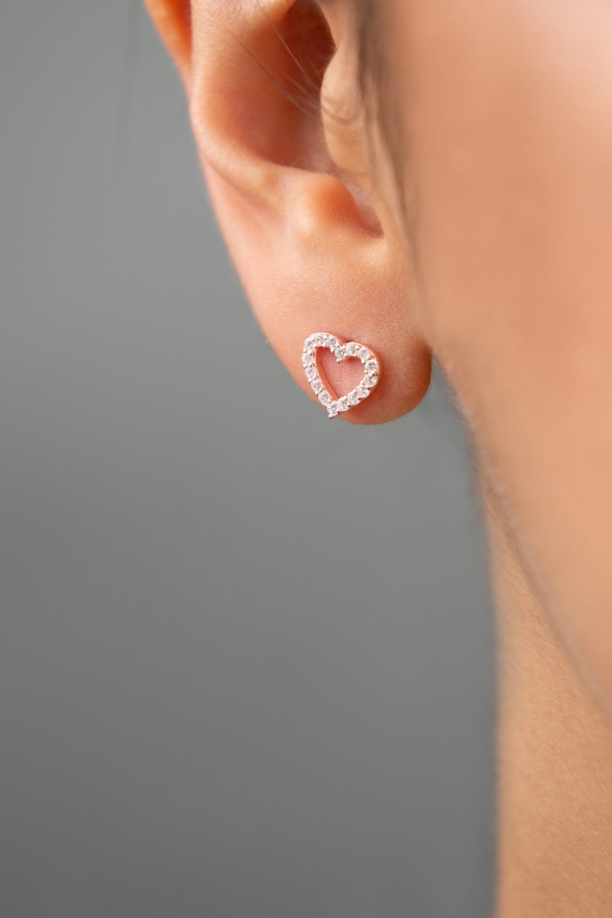 Boucles d'oreilles en argent sterling 925 plaqué rose, modèle cœur pour femmes, vente en gros