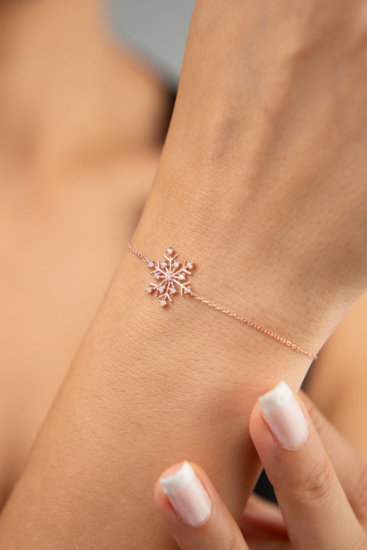 Bracelet flocon de neige en argent sterling 925 pour femmes, vente en gros