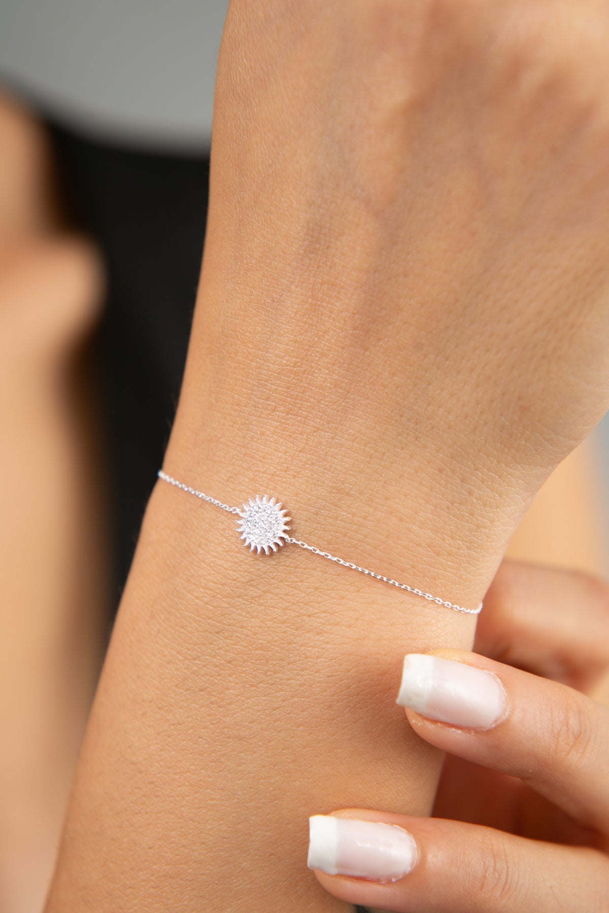 Bracelet en argent sterling 925 pour femmes, modèle soleil, vente en gros