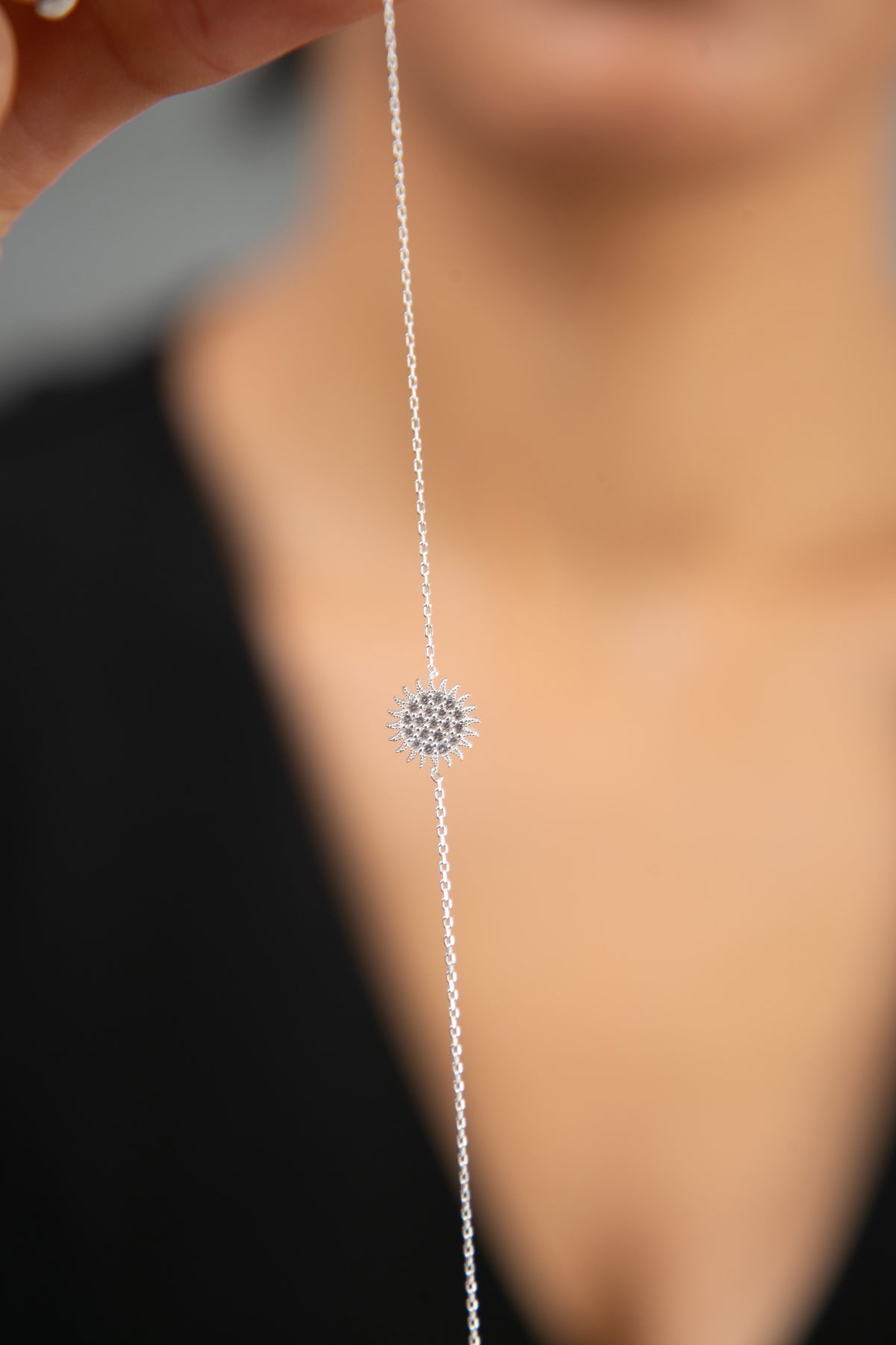 Bracelet en argent sterling 925 pour femmes, modèle soleil, vente en gros