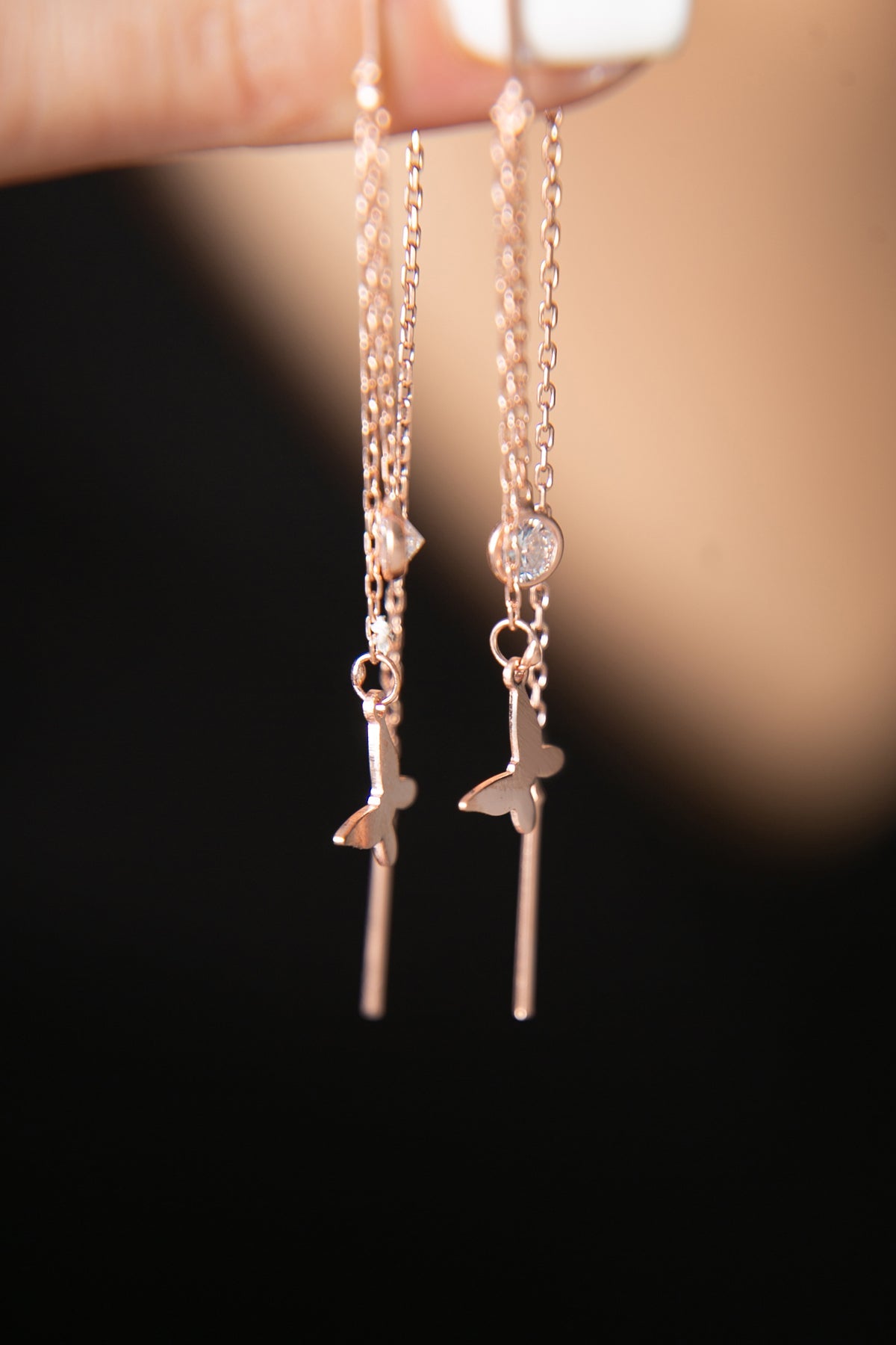 Boucles d'oreilles en argent sterling 925 modèle papillon pour femmes en gros