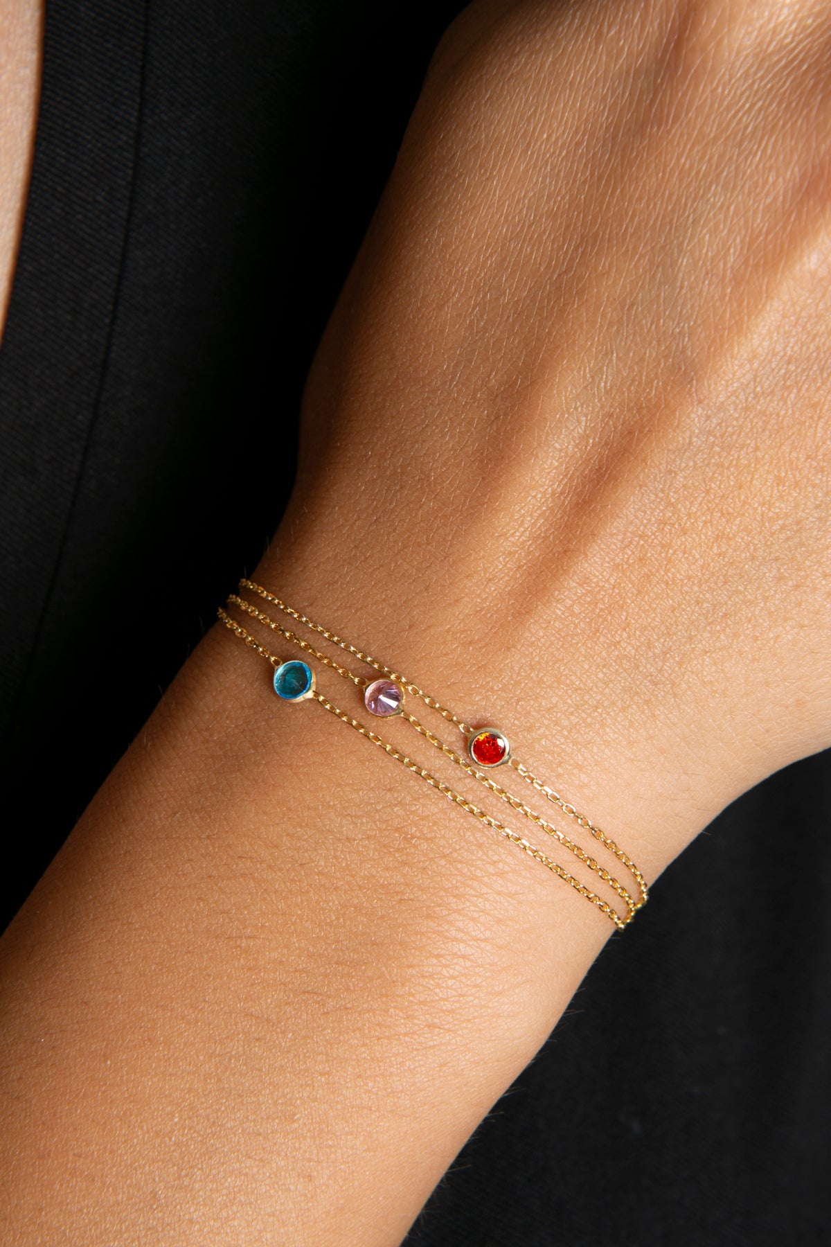 Bracelet en argent sterling 925 avec pierre colorée pour femmes, modèle tendance, vente en gros