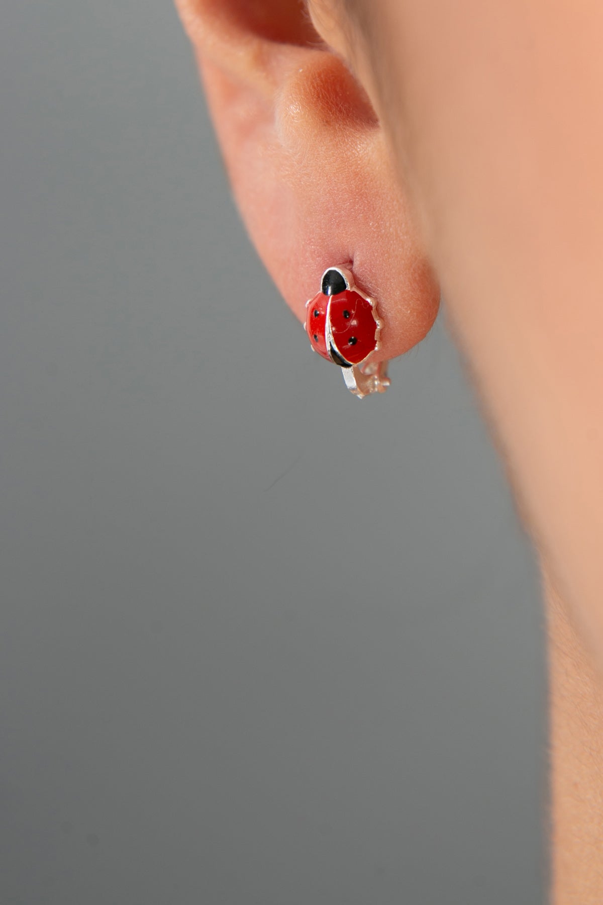 Boucles d'oreilles coccinelle en argent sterling 925 pour femmes , vente en gros 