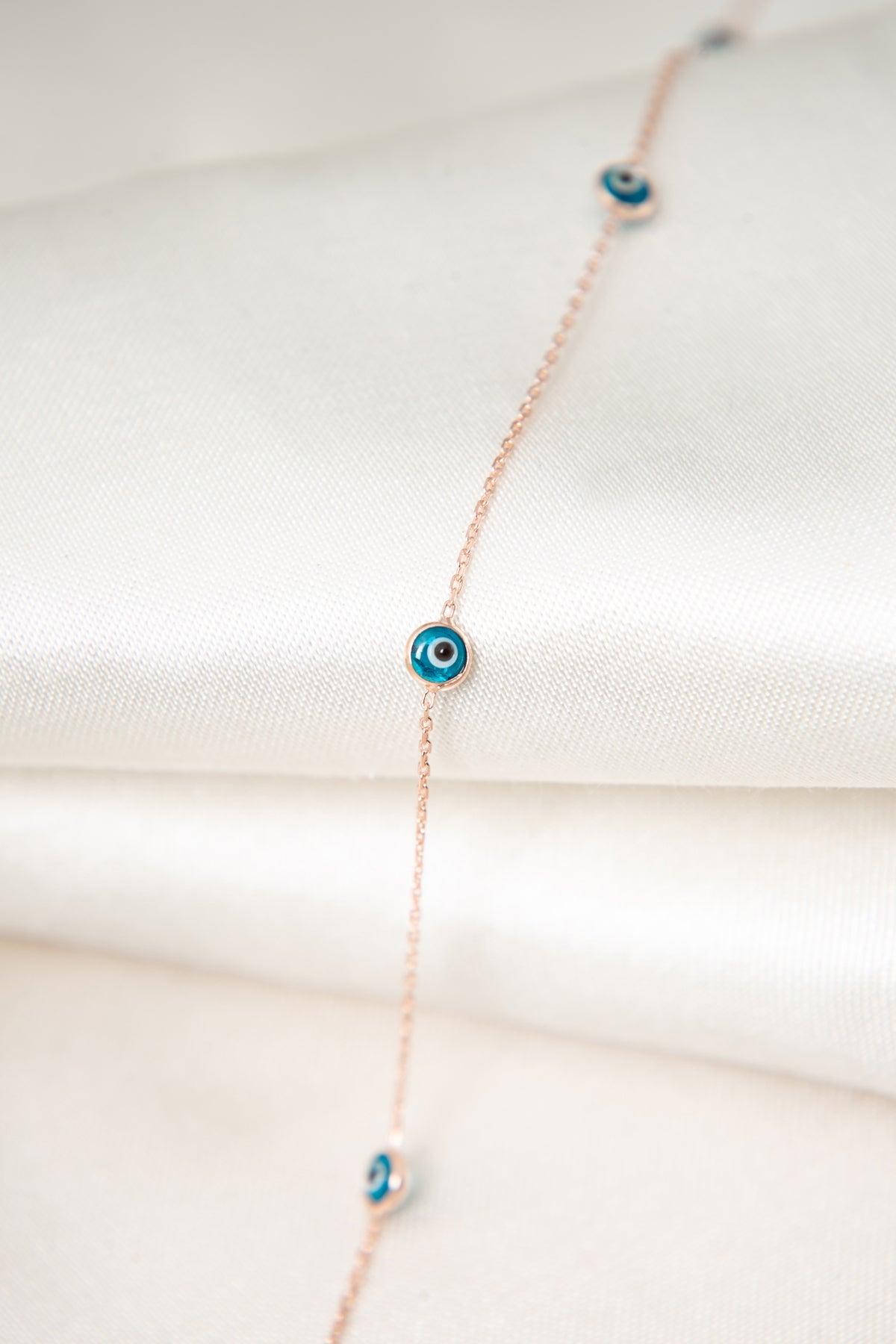 Wholesale Women's 925 Sterling Silver Evil Eye Rose Gold Plated Necklace