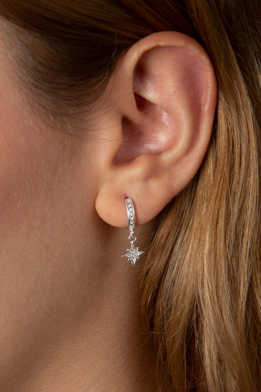 Wholesale Women's 925 Sterling Silver North Star Earrings