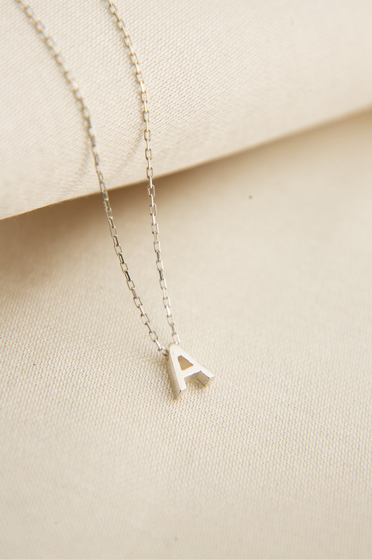 Collier en argent sterling 925 avec lettre A 3D pour femmes, vente en gros