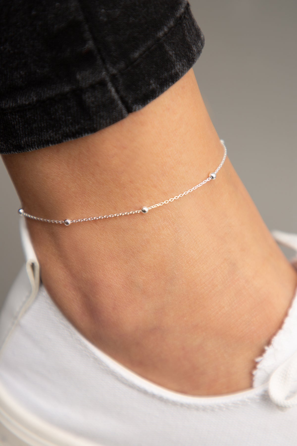 Bracelet de cheville avec chaîne à  boule en argent sterling 925 pour femmes,vente en gros 