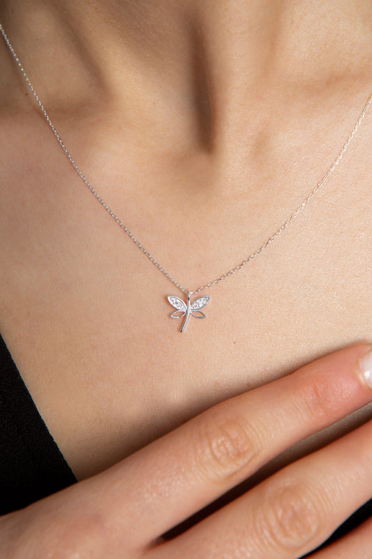 Wholesale Women's Dragonfly Model 925 Sterling Silver Necklace