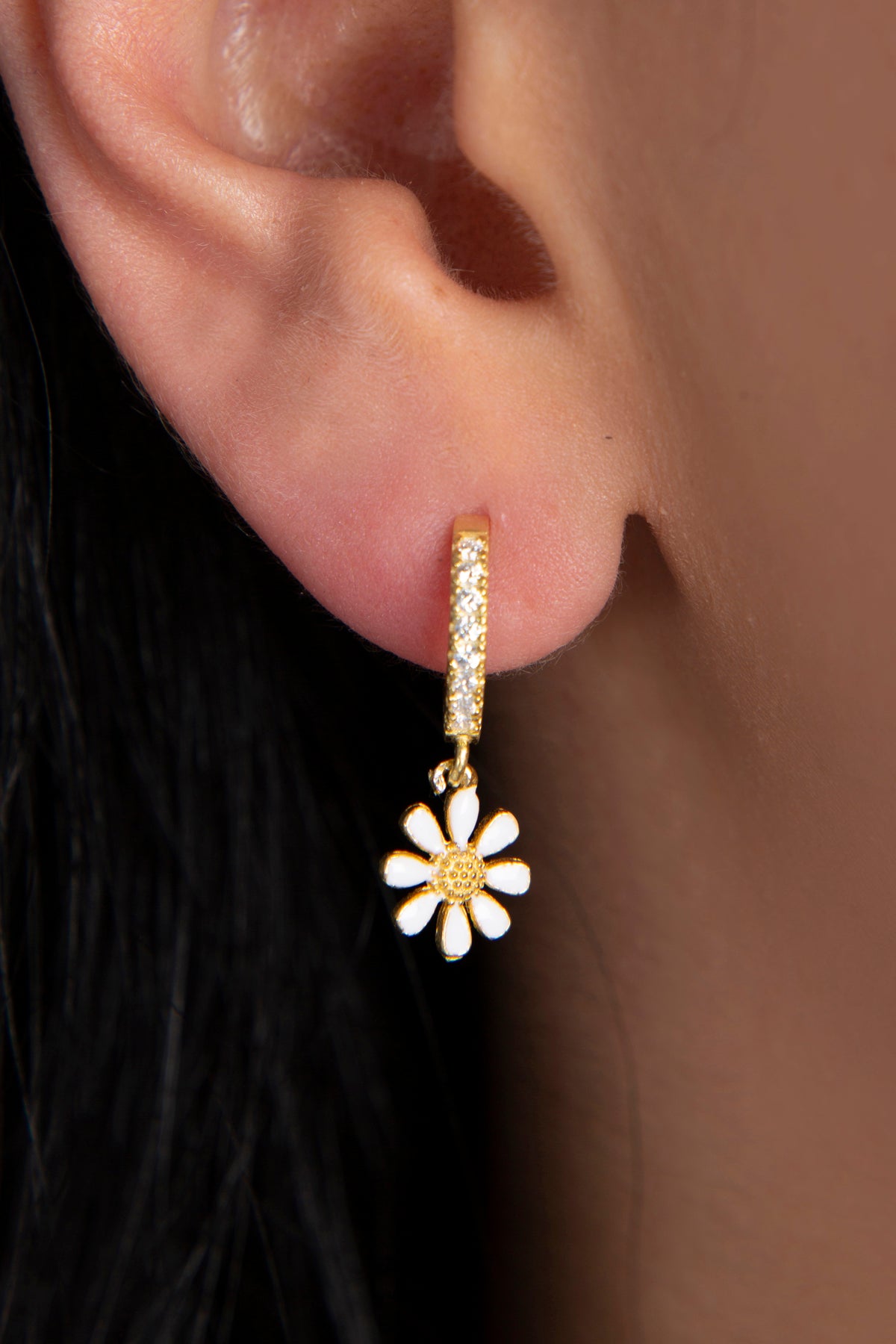 Boucles d'oreilles en argent 925 avec motif de marguerite pour femmes , vente en gros 