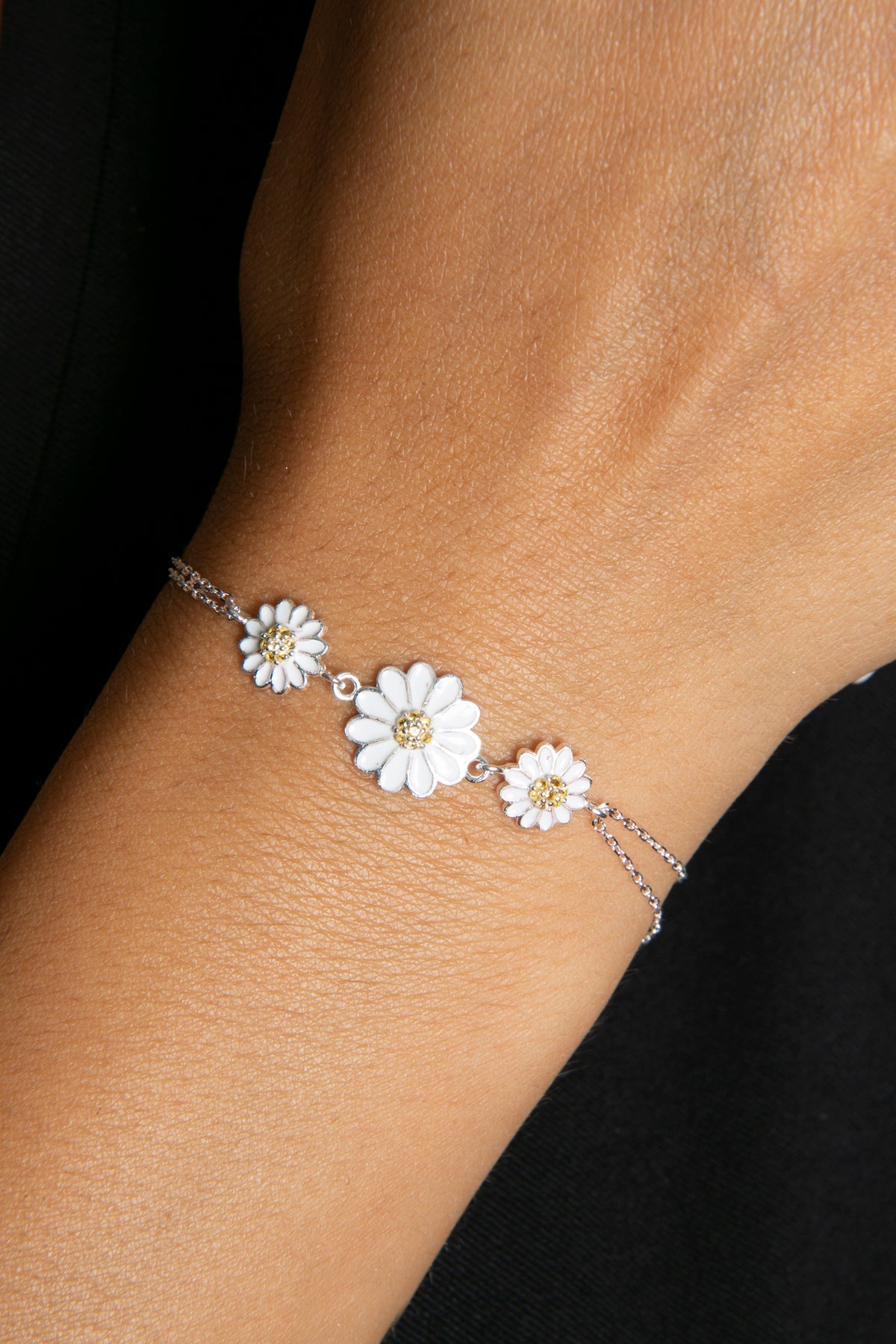 Bracelet marguerite en argent sterling 925 pour femmes en gros