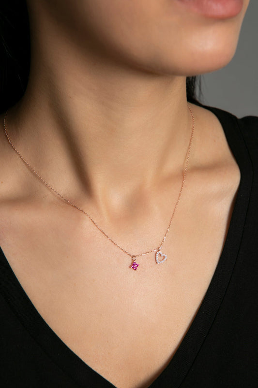 Wholesale Women's Heart Detail Minimal Model 925 Sterling Silver Necklace