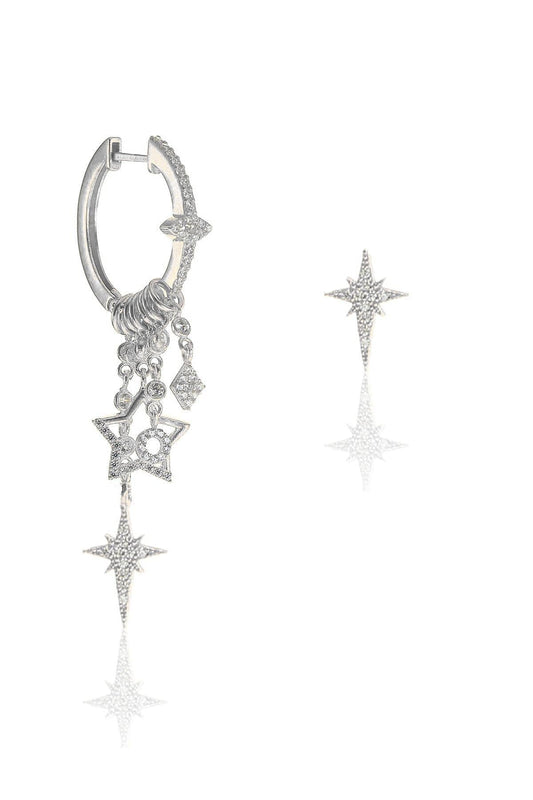 Wholesale Women's North Star Model 925 Sterling Silver Earrings