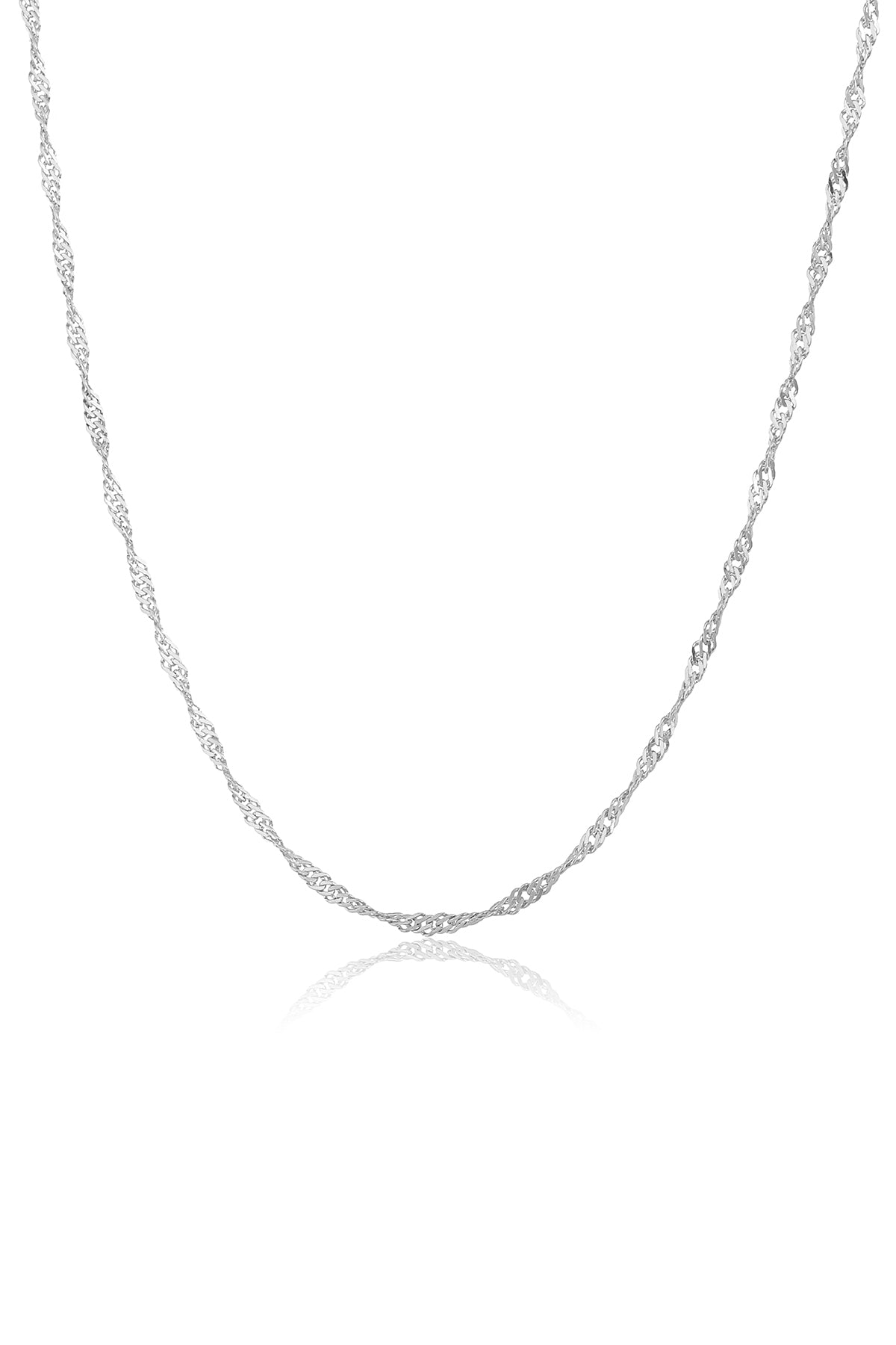 Wholesale Women's Singapore Model 45 cm 925 Sterling Silver Necklace