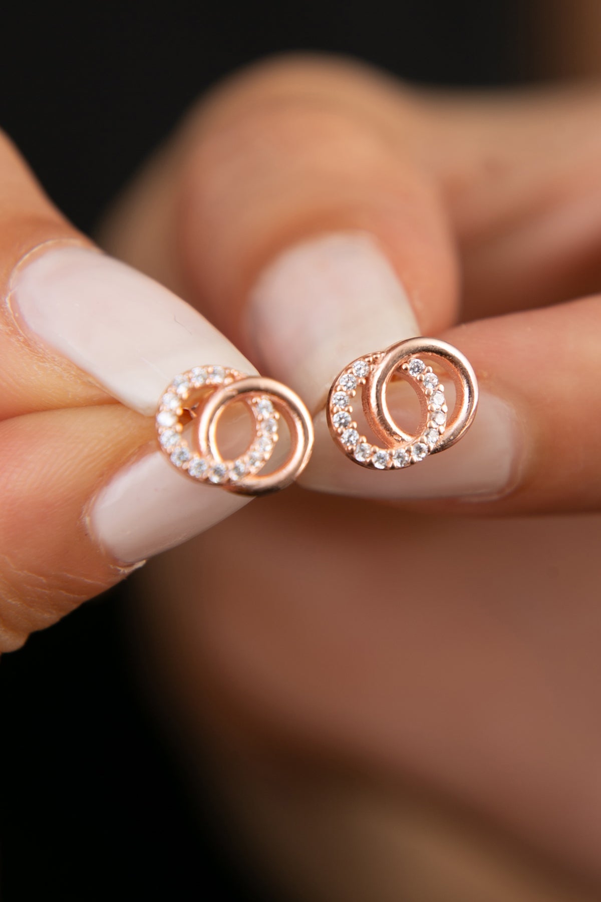 Boucles d'oreilles créoles infinies en argent sterling 925 plaqué or rose pour femme, vente en gros 