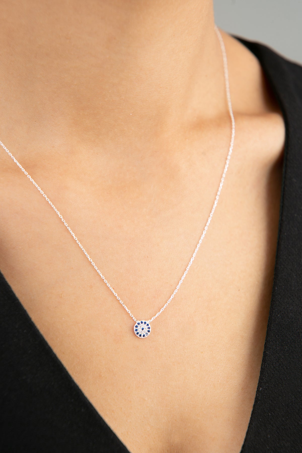 Wholesale Women's 925 Sterling Silver Evil Eye Necklace