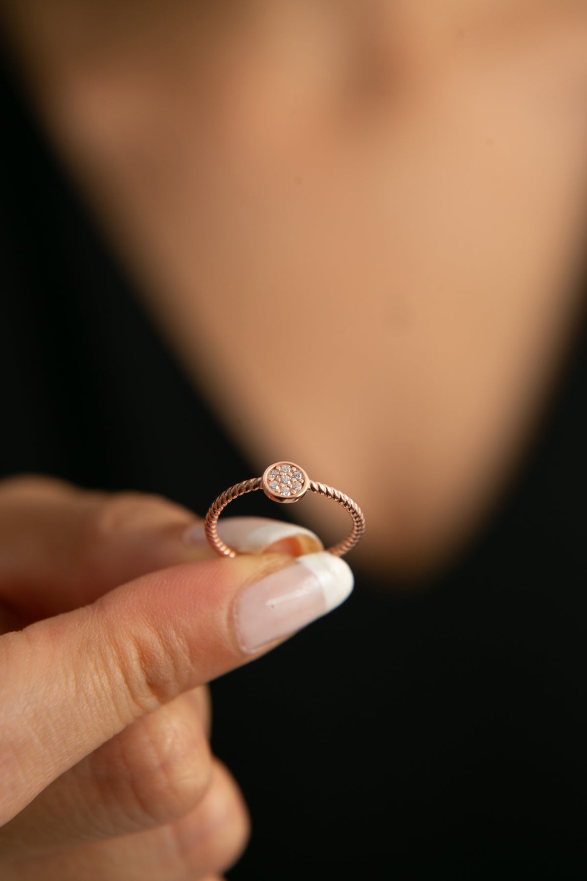 Bague en argent sterling 925, modèle torsadé détaillé en pierre pour femmes, vente en gros