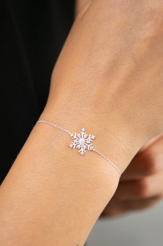 Bracelet flocon de neige en argent sterling 925 pour femmes, vente en gros