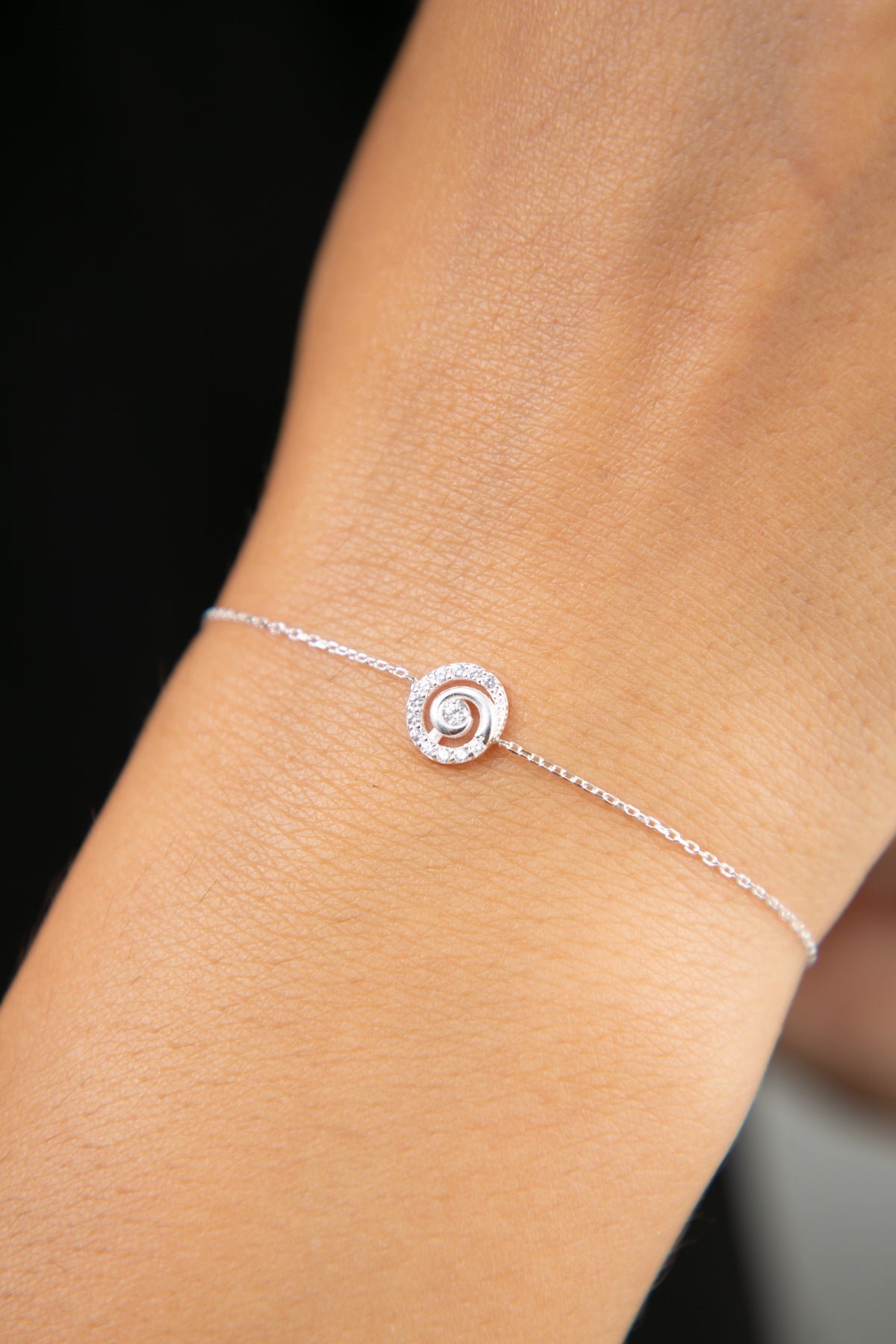 Wholesale Women's 925 Sterling Silver Bracelet with Stone Detail