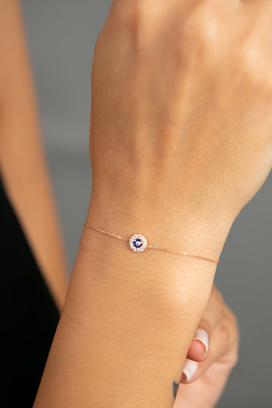 Wholesale Women's Evil Eye Model 925 Sterling Silver Bracelet