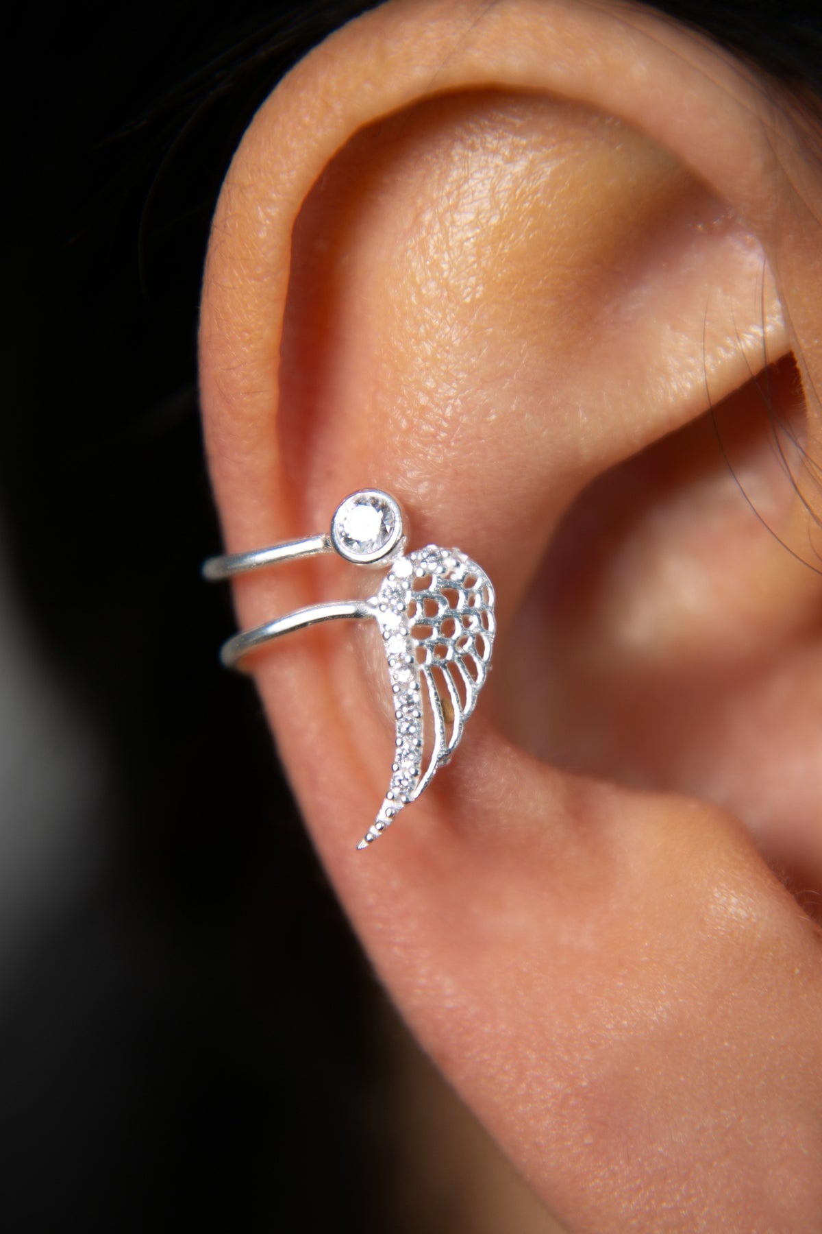 Wholesale Women's Wing Model 925 Sterling Silver Cartilage Earring