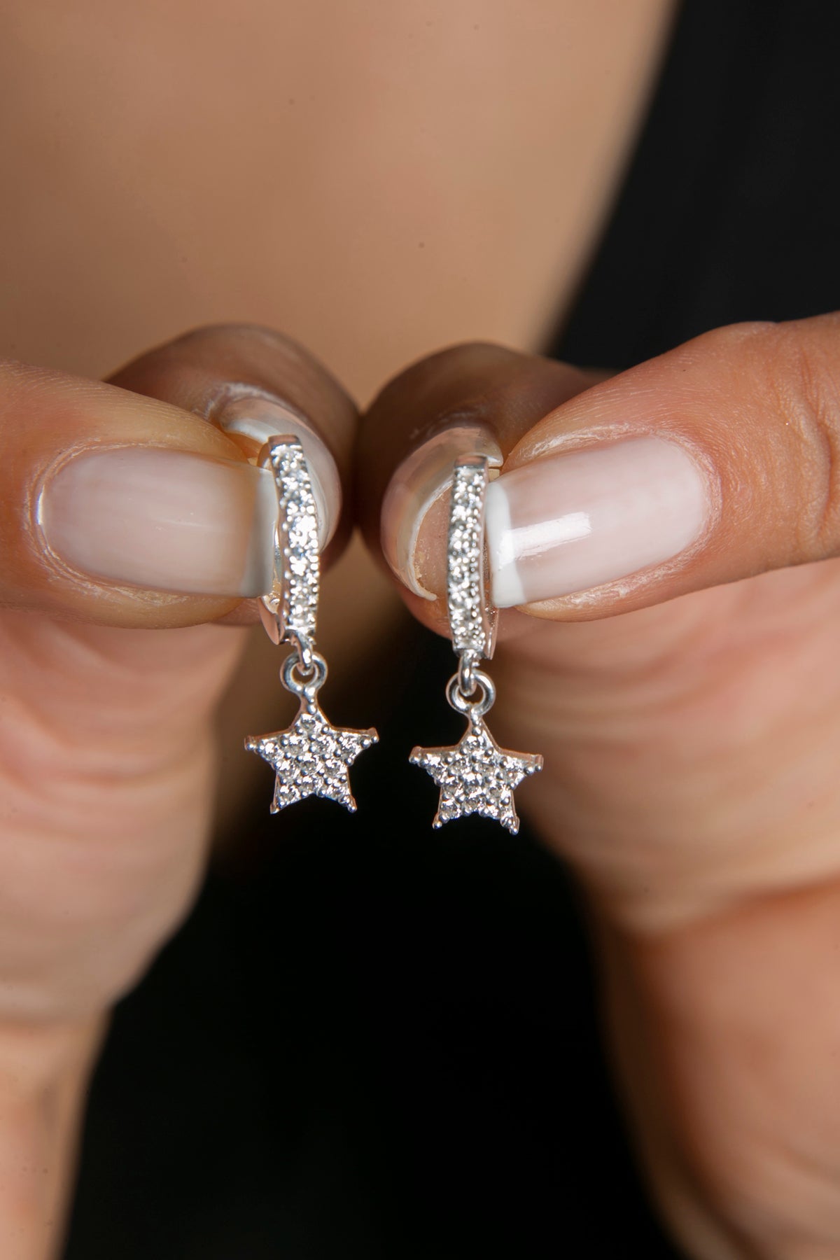 Wholesale Women's Stone Star Model 925 Sterling Silver Earrings