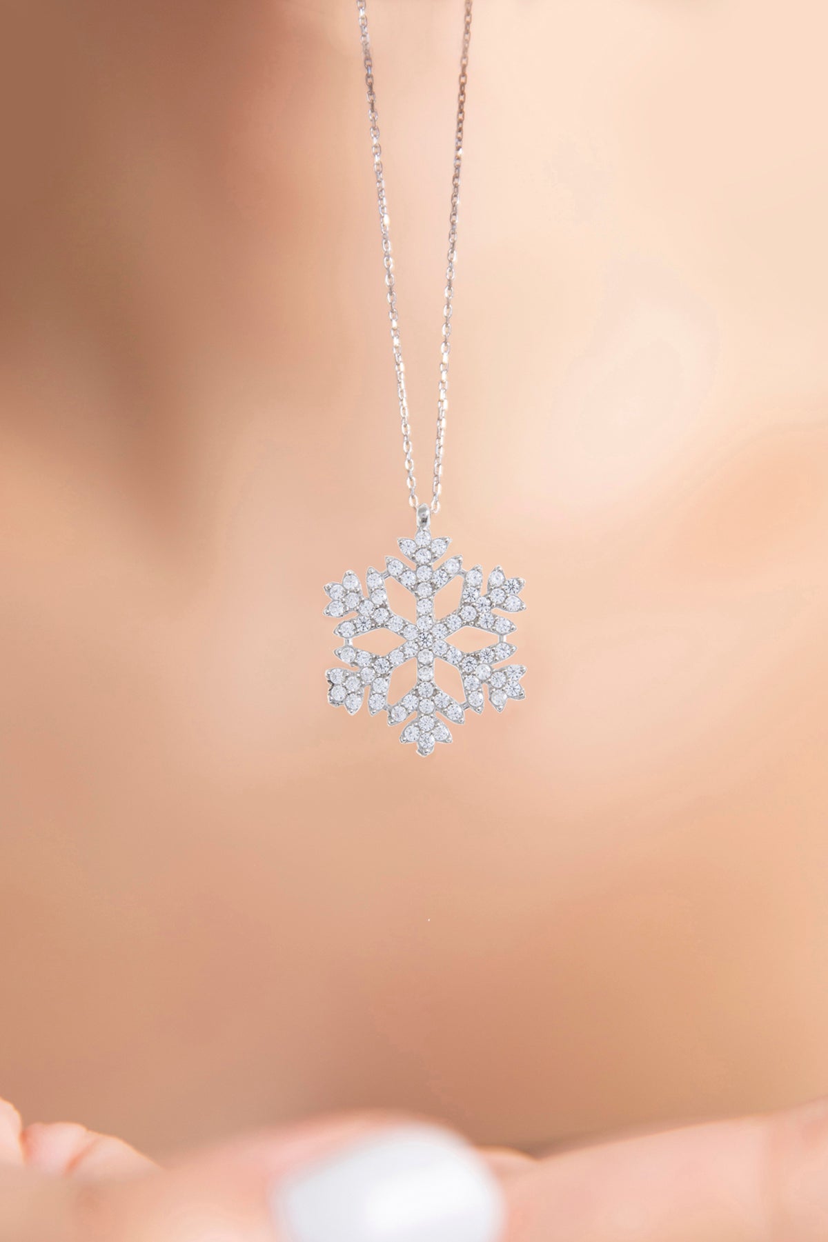 Collier flocon de neige en argent sterling 925 pour femmes, vente en gros 