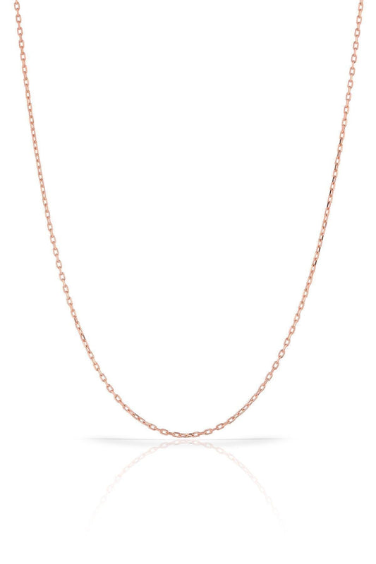 Wholesale Women's Rose Gold Plated Curb Chain 925 Sterling Silver Necklace