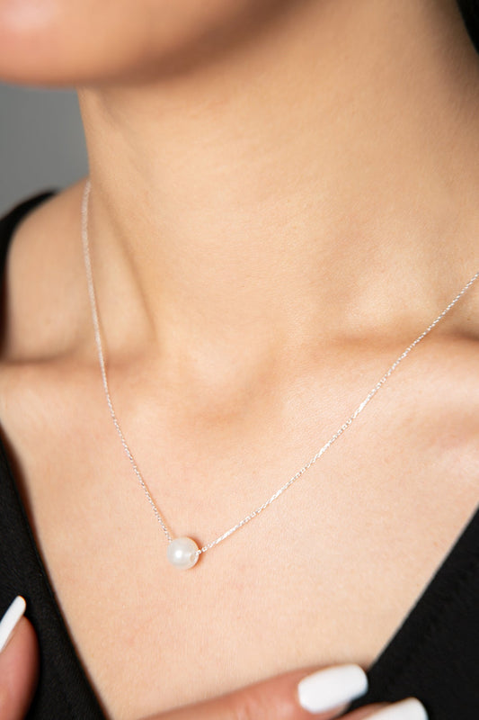 Wholesale Women's Pearl Model 925 Sterling Silver Necklace