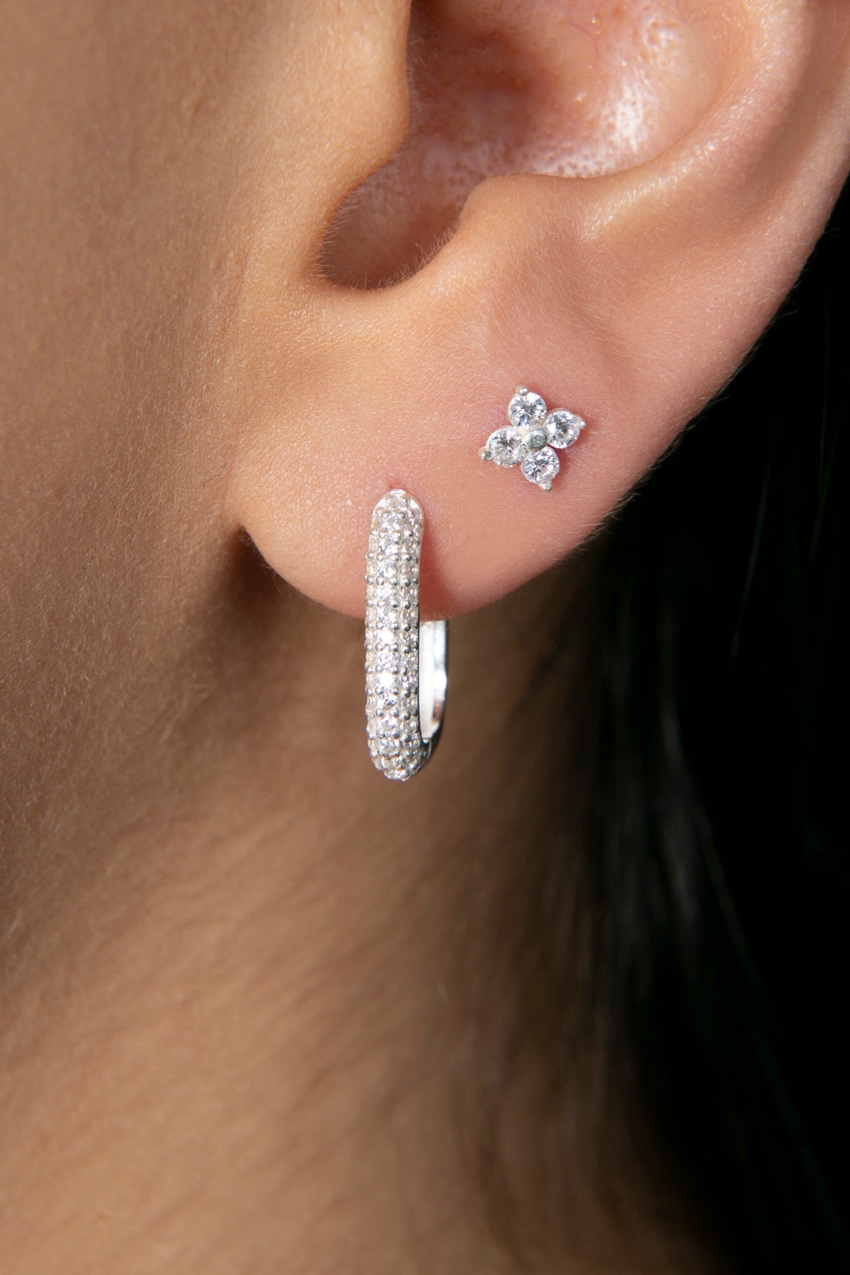 Wholesale Women's Minimal 925 Sterling Silver Earrings Set